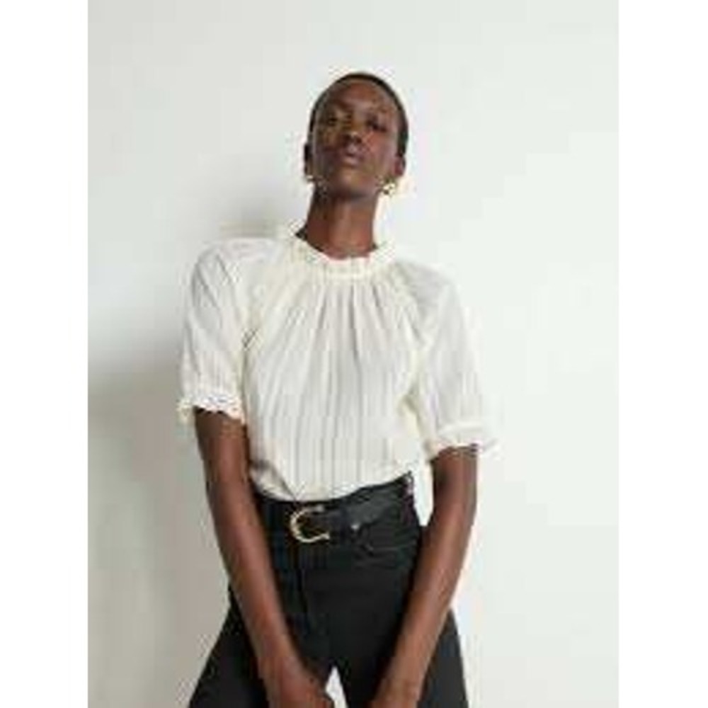 Nation LTD Whitney Ruffle Top Porcelain XS New With Tags